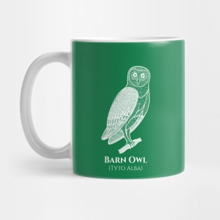 Barn Owl with Common and Scientific Names - bird watchers design Mug